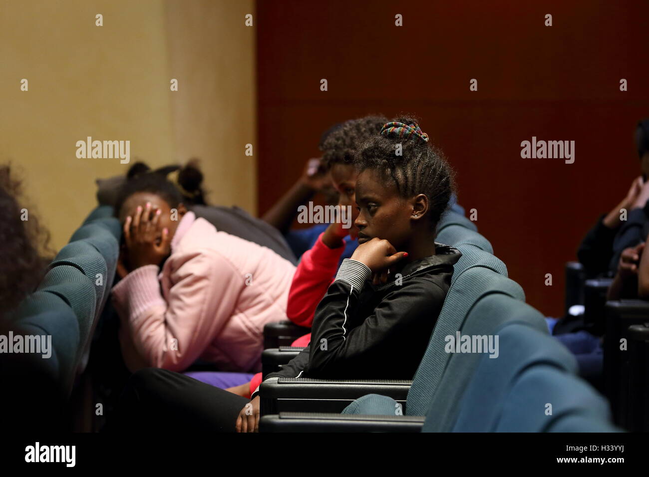 Roma, Italia. 03Rd Oct, 2016. Conferencia de prensa de baobab experiencia para informar sobre la situación de recepción en Roma, que es cada día más crítico día después de la recepción en el centro de evacuación a través de cupa. © Matteo Nardone/Pacific Press/Alamy Live News Foto de stock