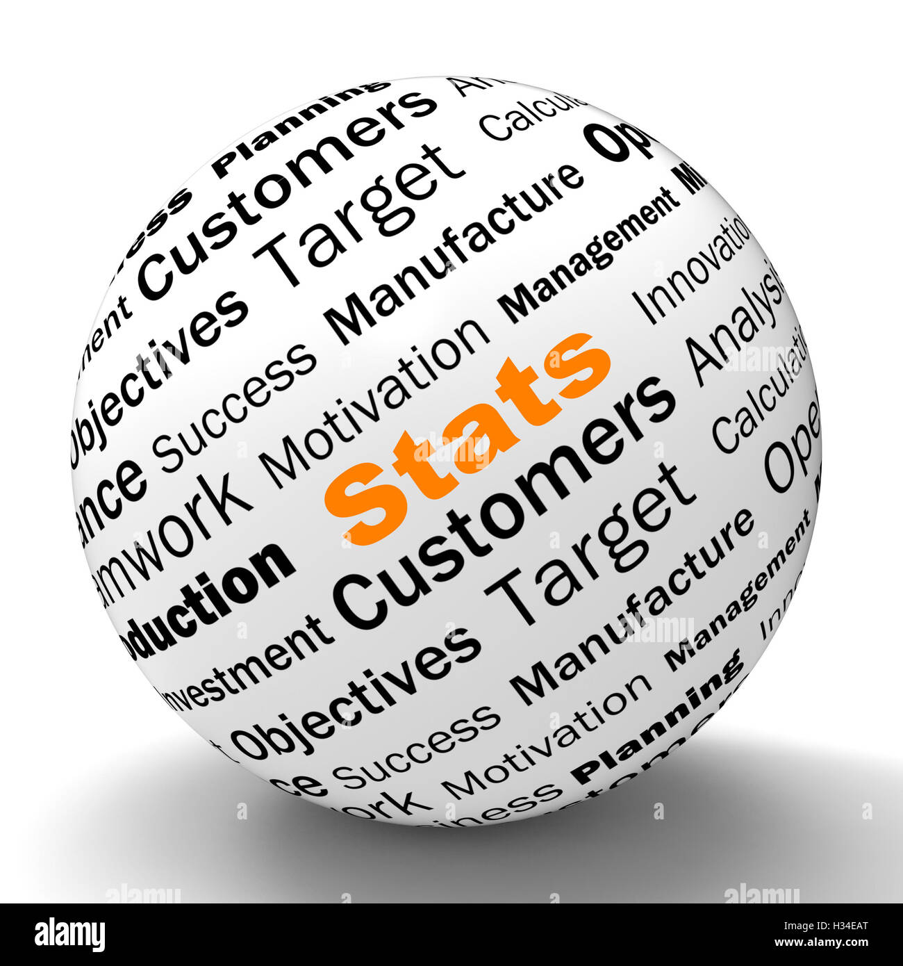 Stats esfera definición muestra Informes de negocio y cifras Foto de stock