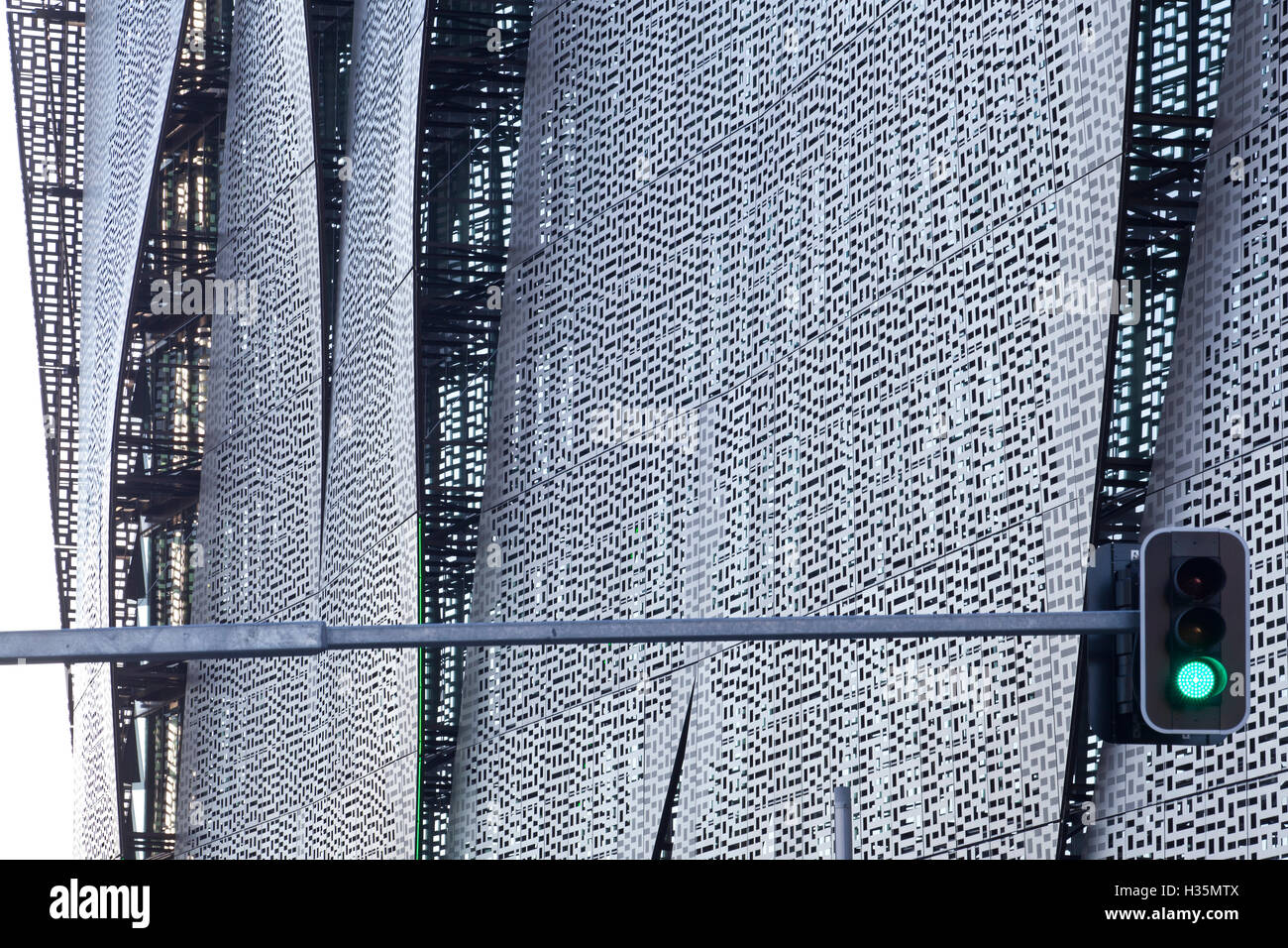 Detalle de la fachada del edificio FEIT, Universidad de Tecnología, Sydney, Australia. Foto de stock