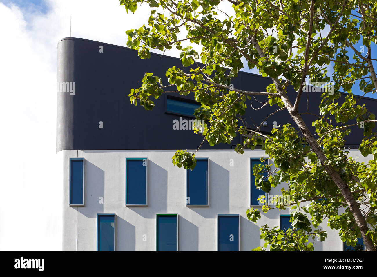 Detalle de la fachada del edificio 7, Universidad de Tecnología, Sydney, Australia. Foto de stock