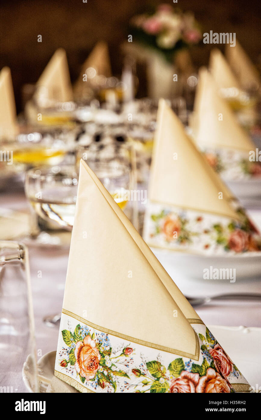 Servilletas decorativas y copas de vermouth con limón en la mesa. Fiesta de  cumpleaños. Tema de refrescos. Bebida alcohólica Fotografía de stock - Alamy