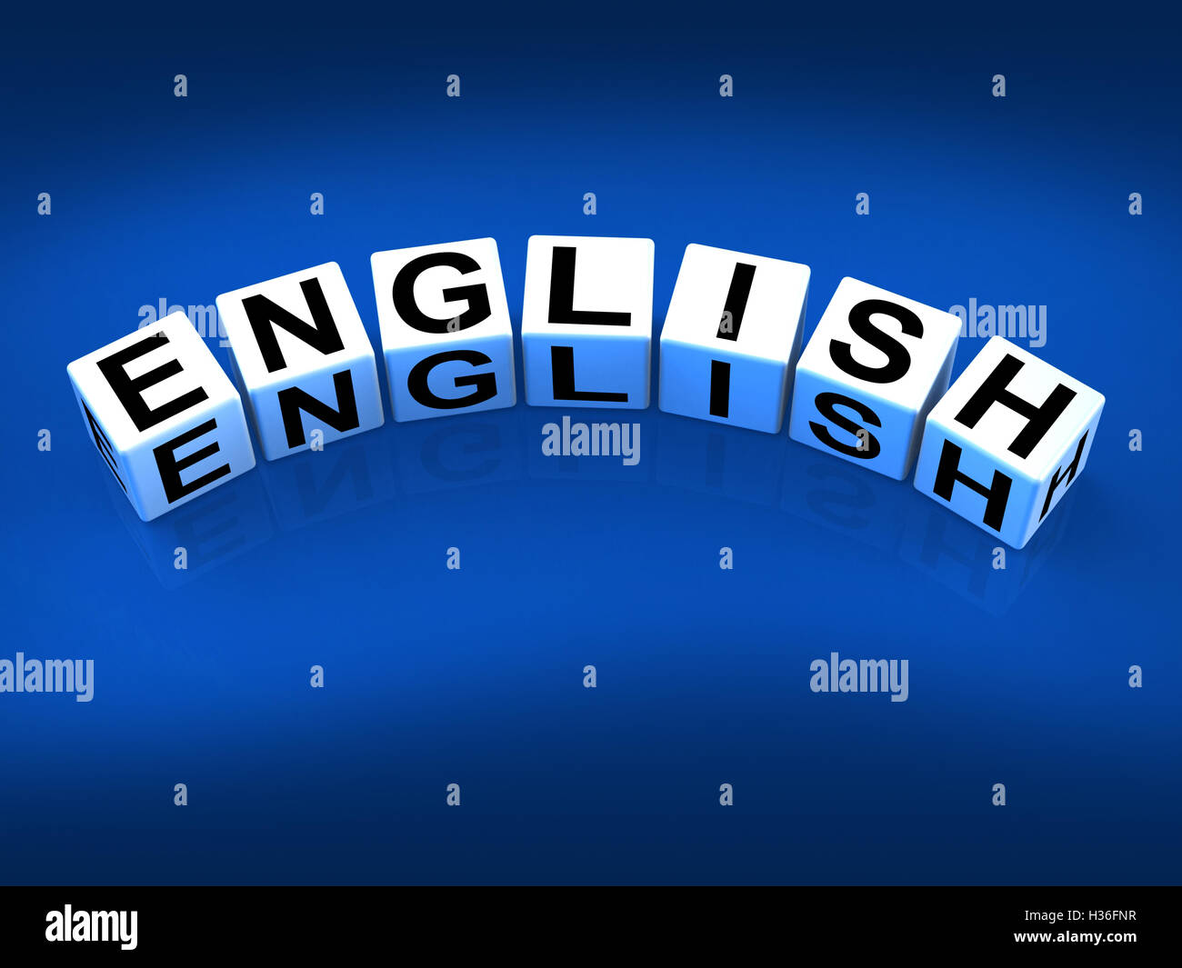 Consulte Bloques de inglés hablado y escrito Vocabulario de Eng Foto de stock
