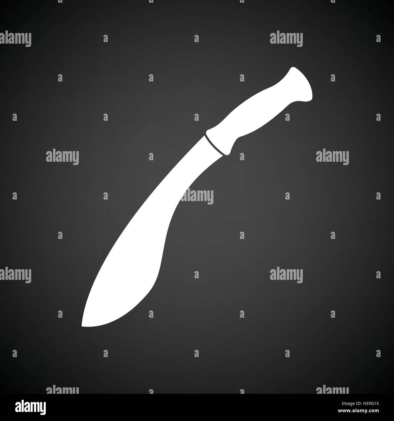 Icono de machete. Fondo negro con blanco. Ilustración vectorial. Ilustración del Vector