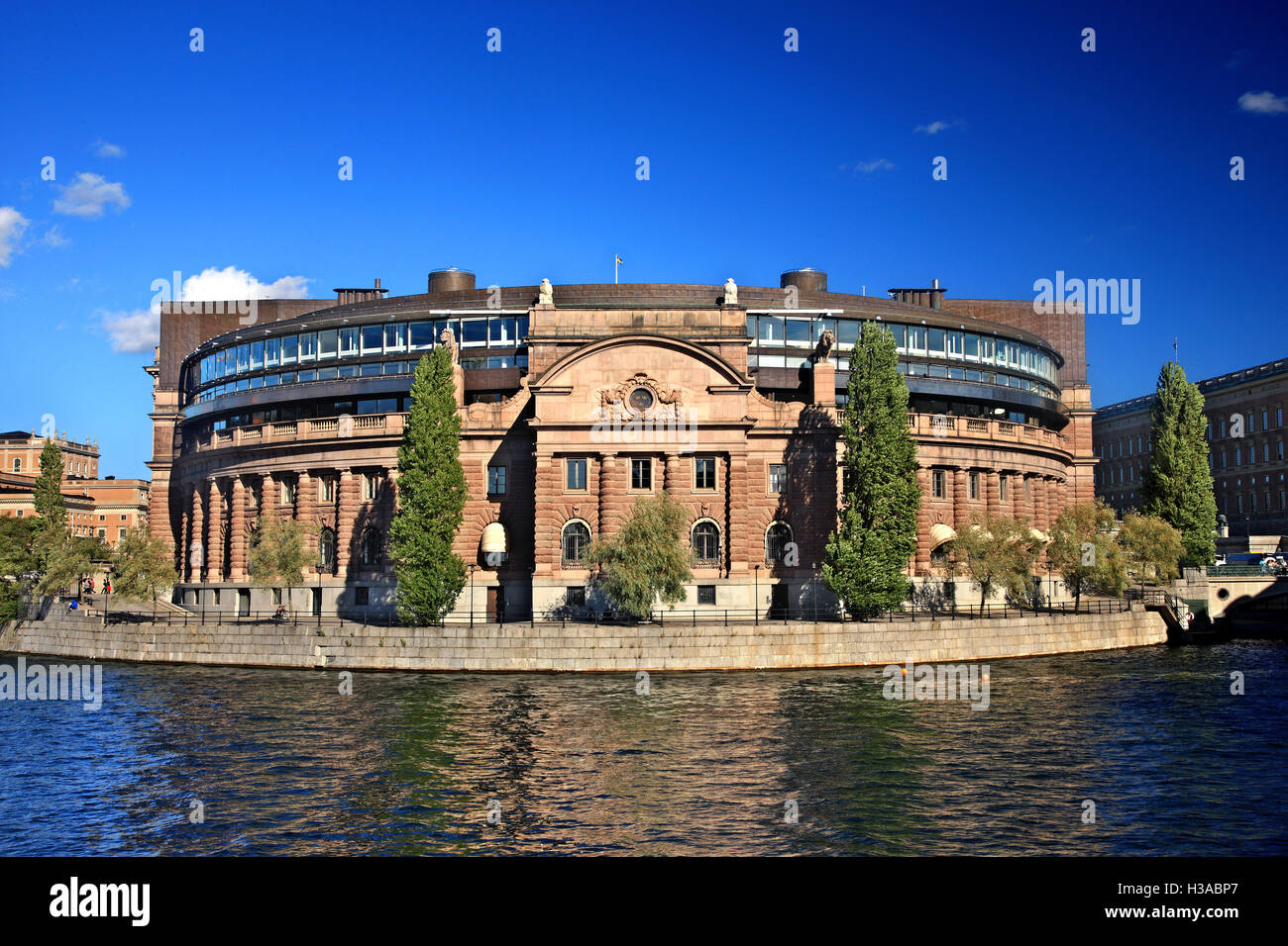 El Parlamento sueco (Riksdagshuset), Estocolmo, Suecia Foto de stock