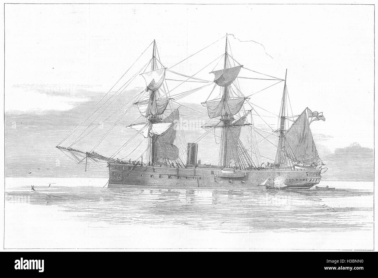 Irlanda la colisión en el canal irlandés-H M S Vanguardia en el Mar de 1875. El Illustrated London News Foto de stock