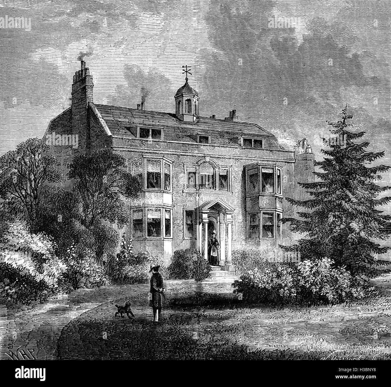 Gads Hill Place en Higham, Kent, fue la casa de Charles Dickens, quien vio por primera vez la mansión cuando tenía 9 años de edad en 1821. Hs el padre John Dickens Charles dijo que si trabajaba duro suficiente, un día él sería dueño de ella. Treinta y cinco años más tarde, después de Dickens había subido a la fama y riqueza, compró como una inversión, pero cambió su mente y lo utilizó como un retiro campestre, entrando en la casa en 1857. Foto de stock