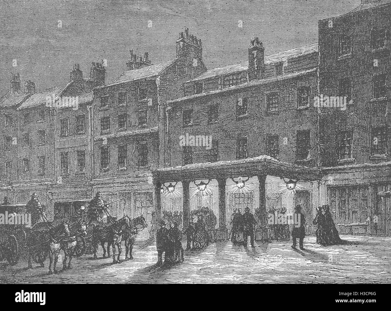 Londres el antiguo teatro Haymarket c1880. 'Old & New London', Cassell & Co Foto de stock