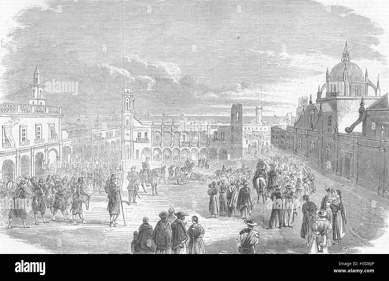 México la entrada de las tropas francesas en Veracruz 1862. Veces ilustrado Foto de stock