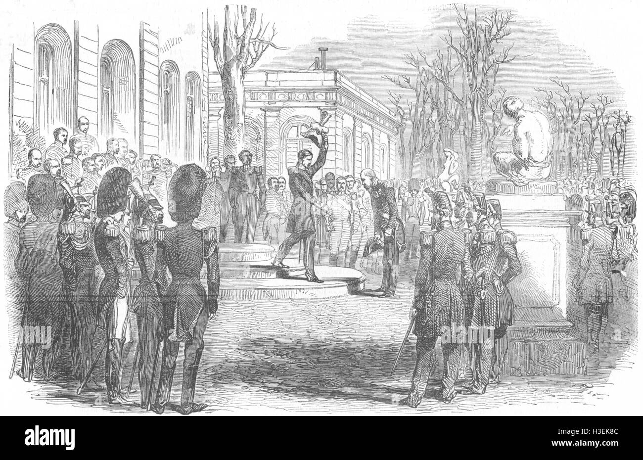 PARIS, el Presidente del Año Nuevo en el Elysee recepción nacional de 1849. El Illustrated London News Foto de stock