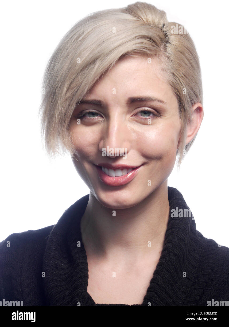 Un headshot de una bonita rubia caucásica modelo femenino. Foto de stock
