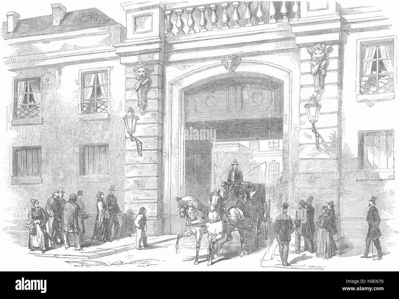 El embajador ruso en Rusia, Kisseleff, dejando París 1854. Illustrated London News Foto de stock