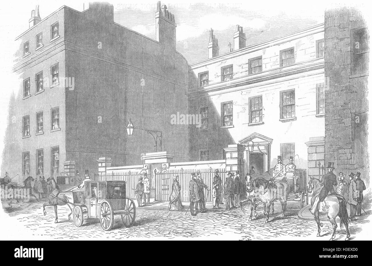 Escocia Argyll House, Earl de Aberdeen's House 1853. Illustrated London News Foto de stock