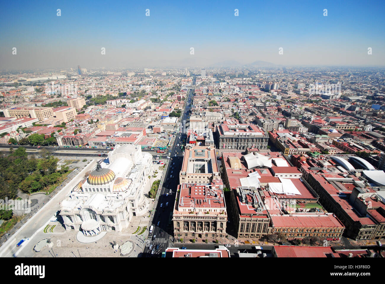 Panorama de la Ciudad de México DF, la capital Foto de stock