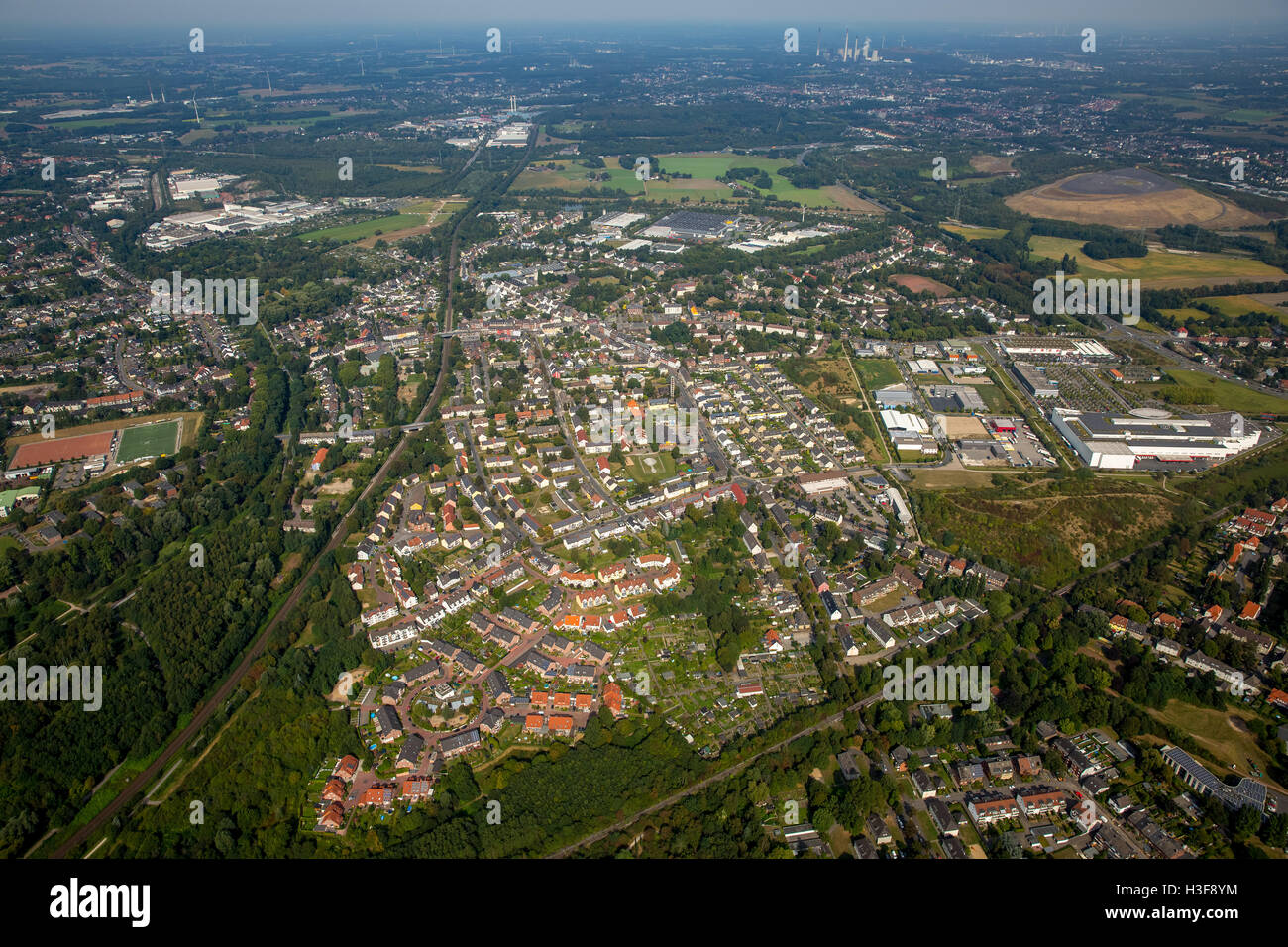 Imagen aérea de la persona enferma de Augusta, instituciones, hospitales, centros médicos de Augusta Bochum-Hattingen, Bochum, área de Ruhr, Foto de stock