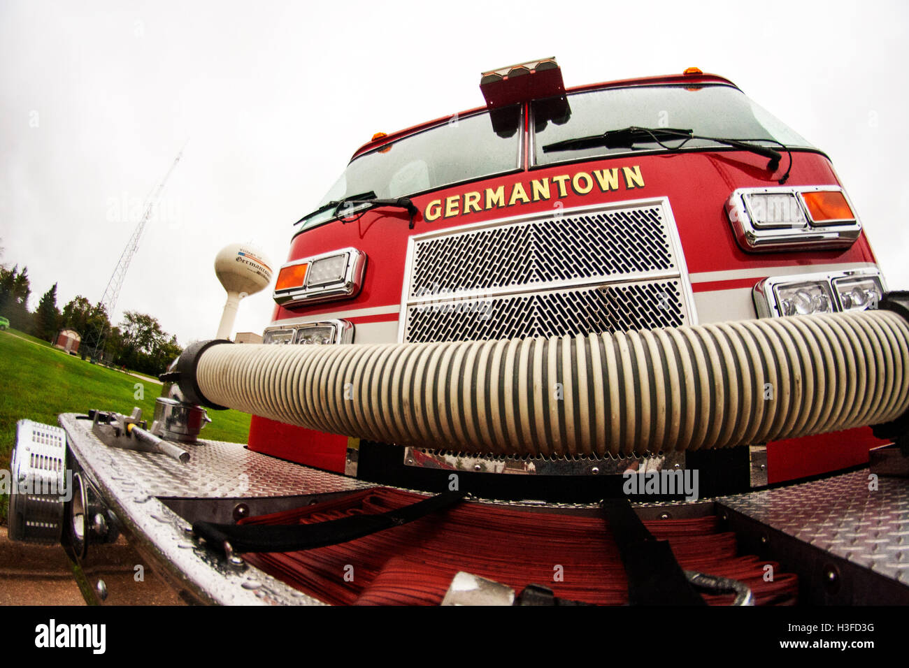 Germantown camión de bomberos del Departamento de Bomberos de Wisconsin Foto de stock
