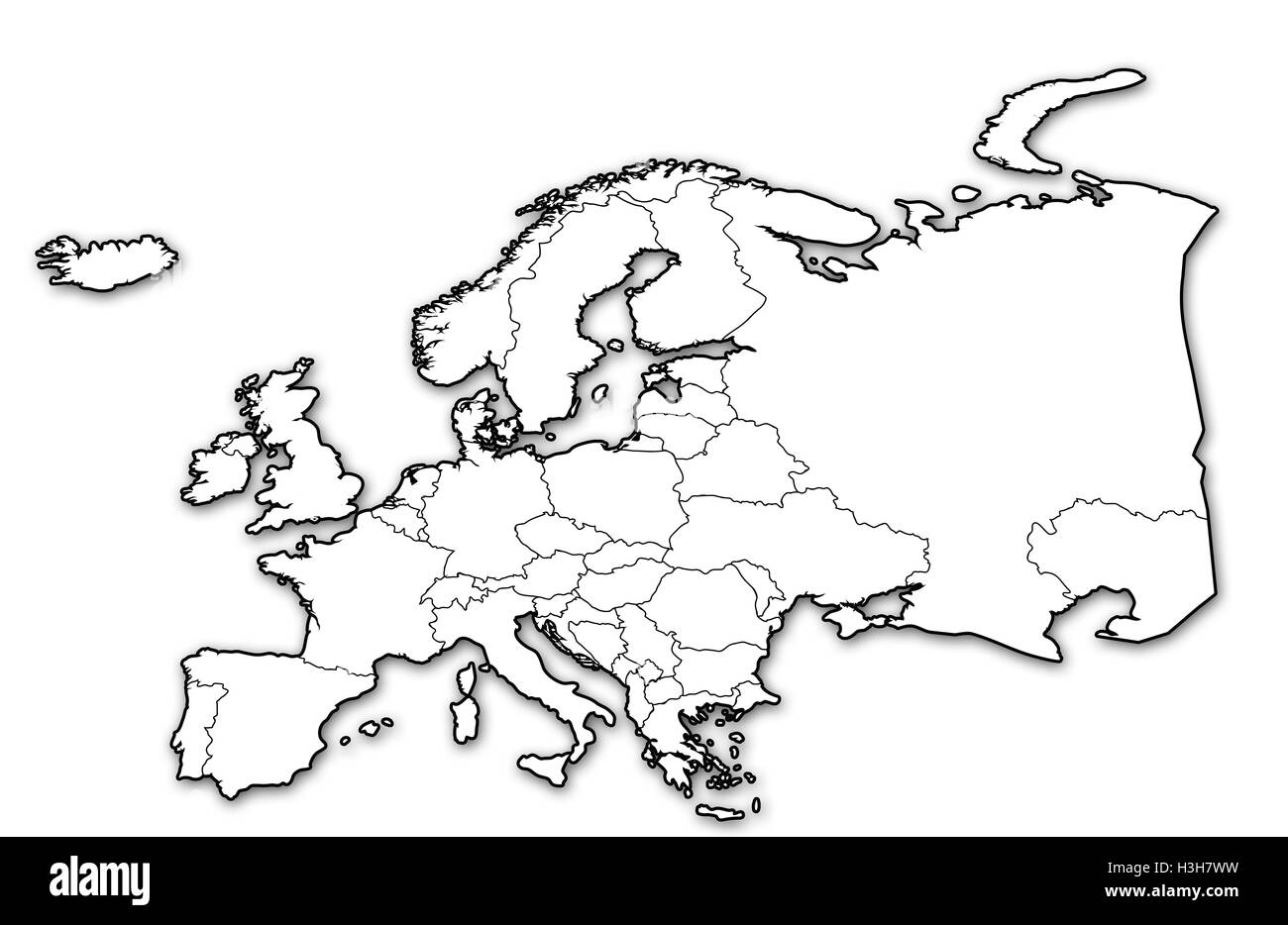 Mapa político de europa Imágenes de stock en blanco y negro - Alamy