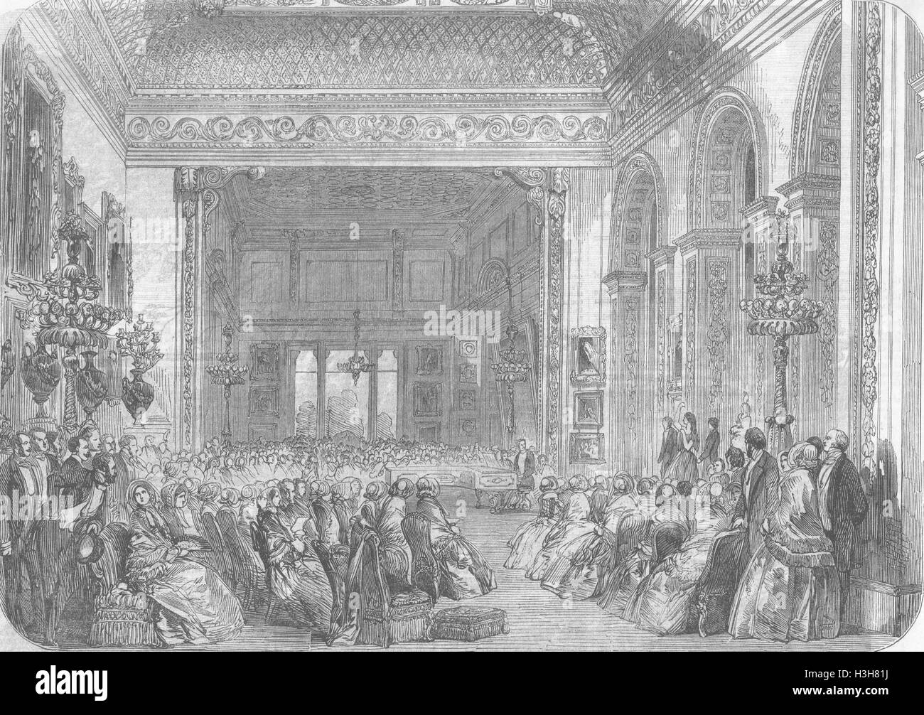 Personal Matinee musicale, Stafford House 1851. Illustrated London News Foto de stock