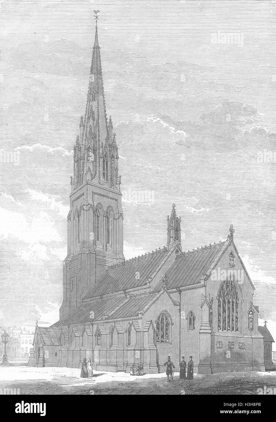 El personal de la iglesia de St Giles, Cheadle(conde de Shrewsbury) de 1847. Illustrated London News Foto de stock