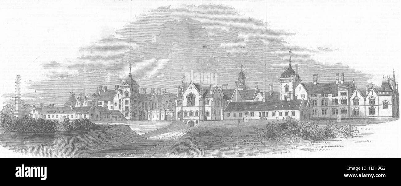 BEDFORDSHIRE demente asilo Arlsey pobre en 1860. Illustrated London News Foto de stock