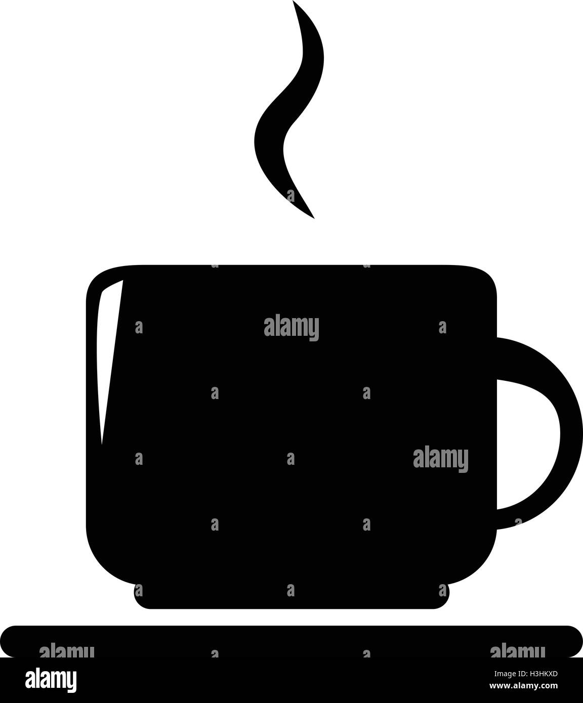 Vector silueta de taza de café y té aislado en blanco. Ilustración del Vector