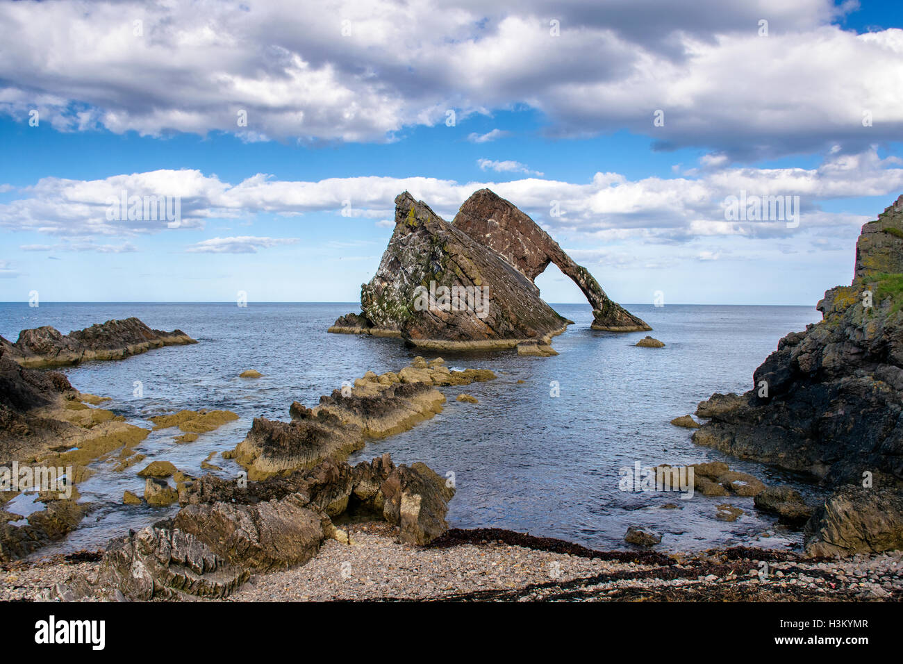 Bow Fiddle Rock, Escocia Foto de stock