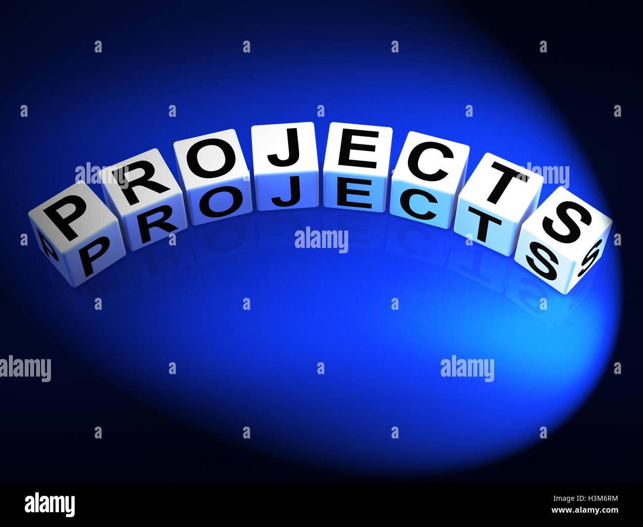 Dados los proyectos representan ideas de actividades y tareas de las empresas Foto de stock