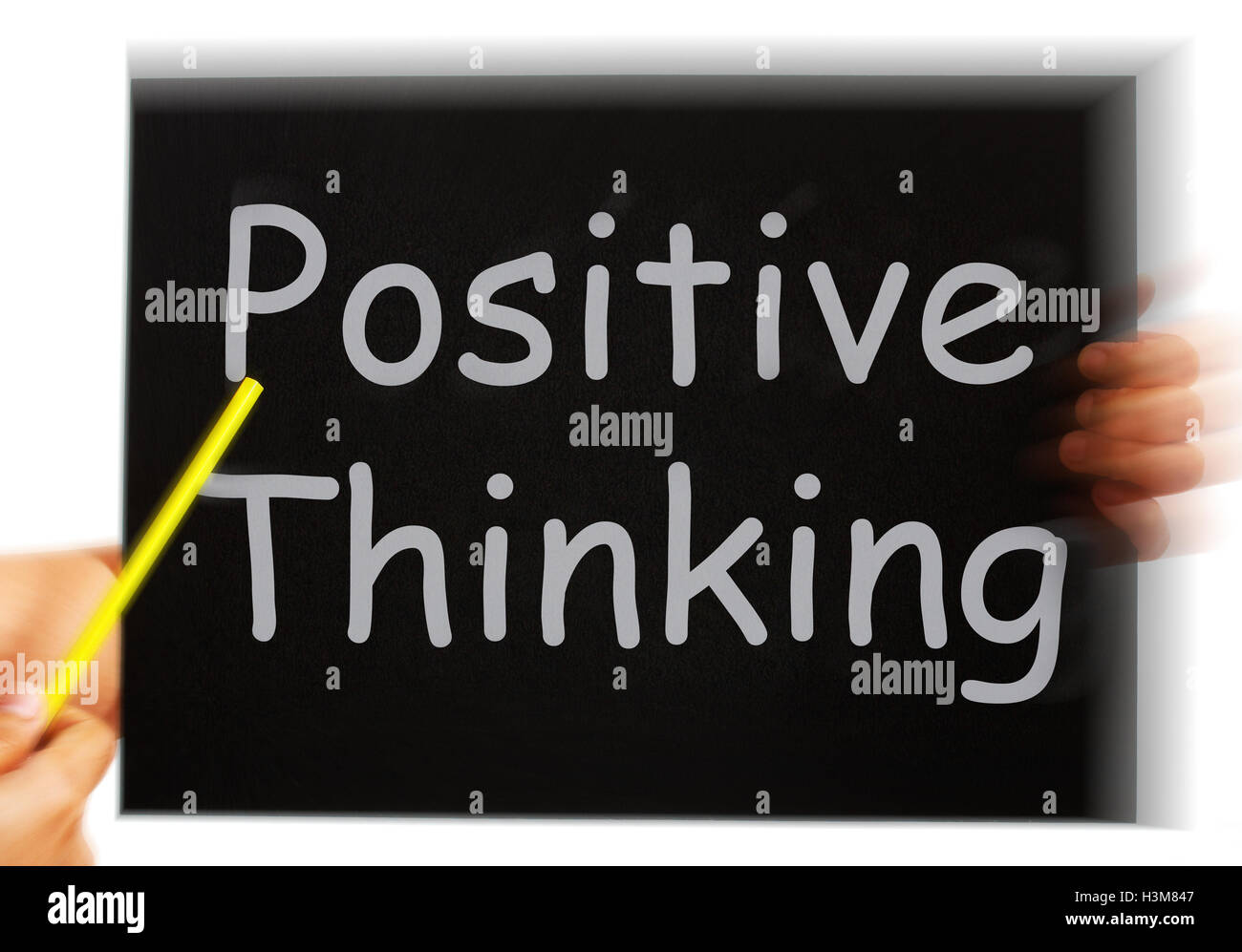 Pensamiento positivo mensaje muestra optimismo y brillantes perspectivas Foto de stock