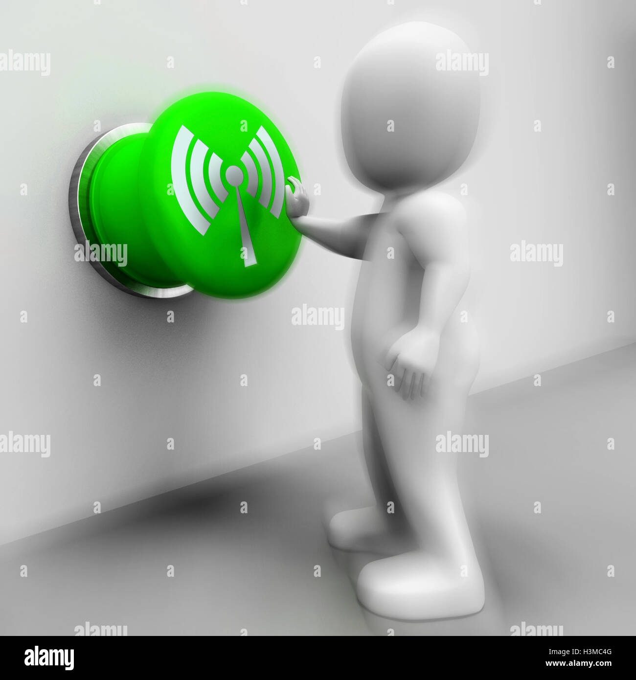 Wi-fi pulsado significa conexión a Internet o de datos móviles Foto de stock