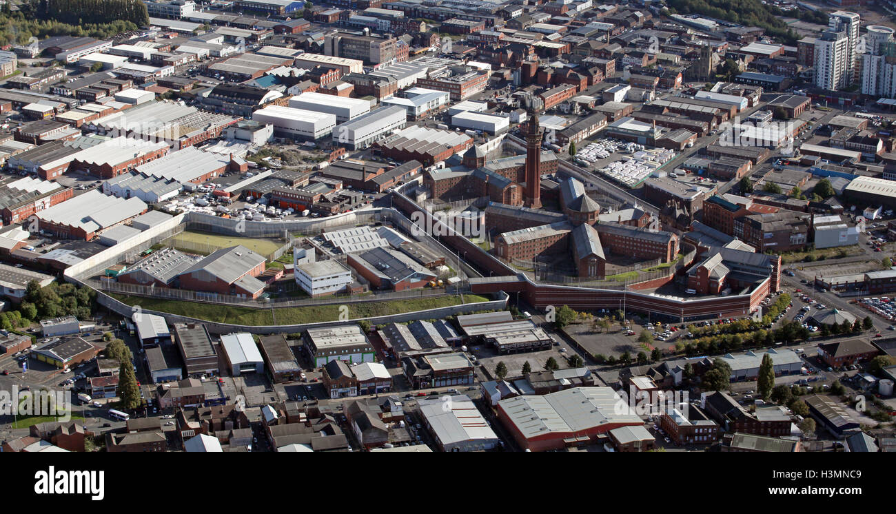 Vista aérea de HMP Prisión Strangeways de Manchester, Reino Unido Foto de stock