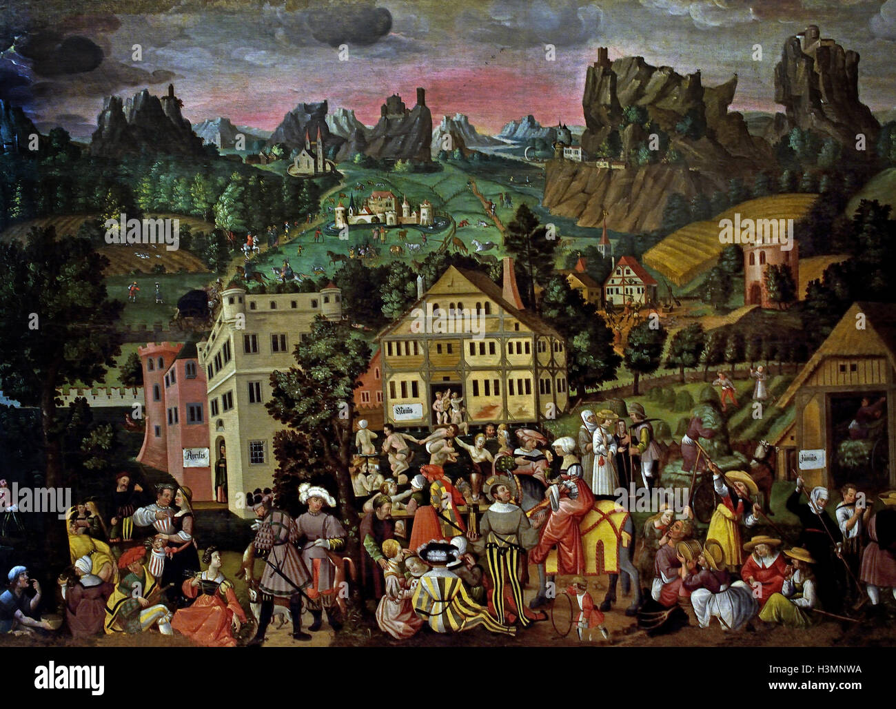 Monatsbilder: Abril, mayo, junio por D. A. Breu Jörg (1475 1537 ) Alemania alemana Foto de stock