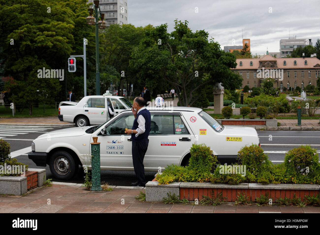 Los Taxistas de Sapporo Foto de stock