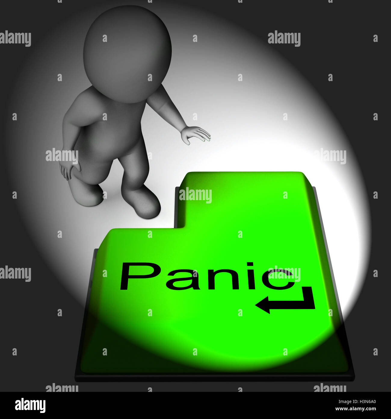 Teclado de pánico significa Alarma la angustia y el temor Foto de stock