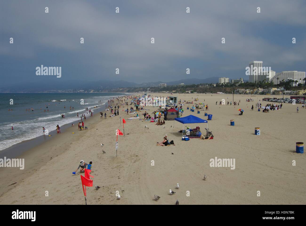 La playa en Santa Mónica, California, EE.UU. Foto de stock