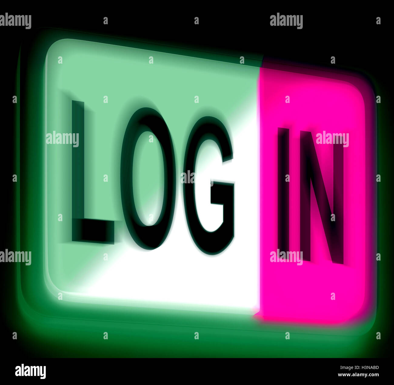 Log In Login Sign signo muestra En línea Foto de stock