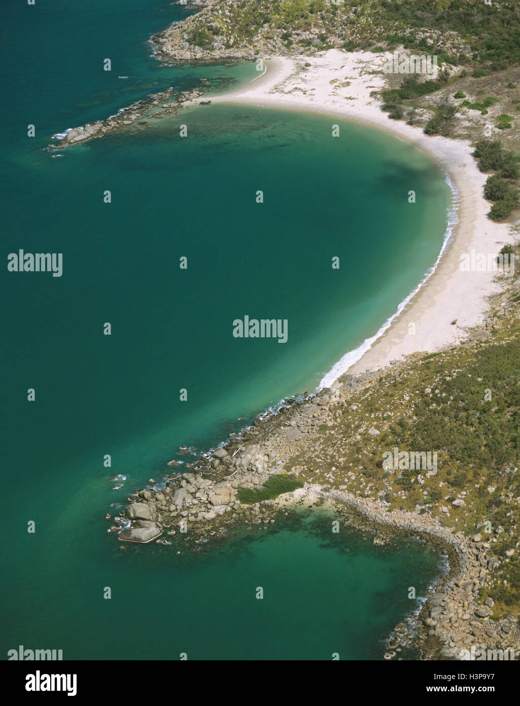 En la costa de la Bahía de Melville, fotografía aérea. Foto de stock