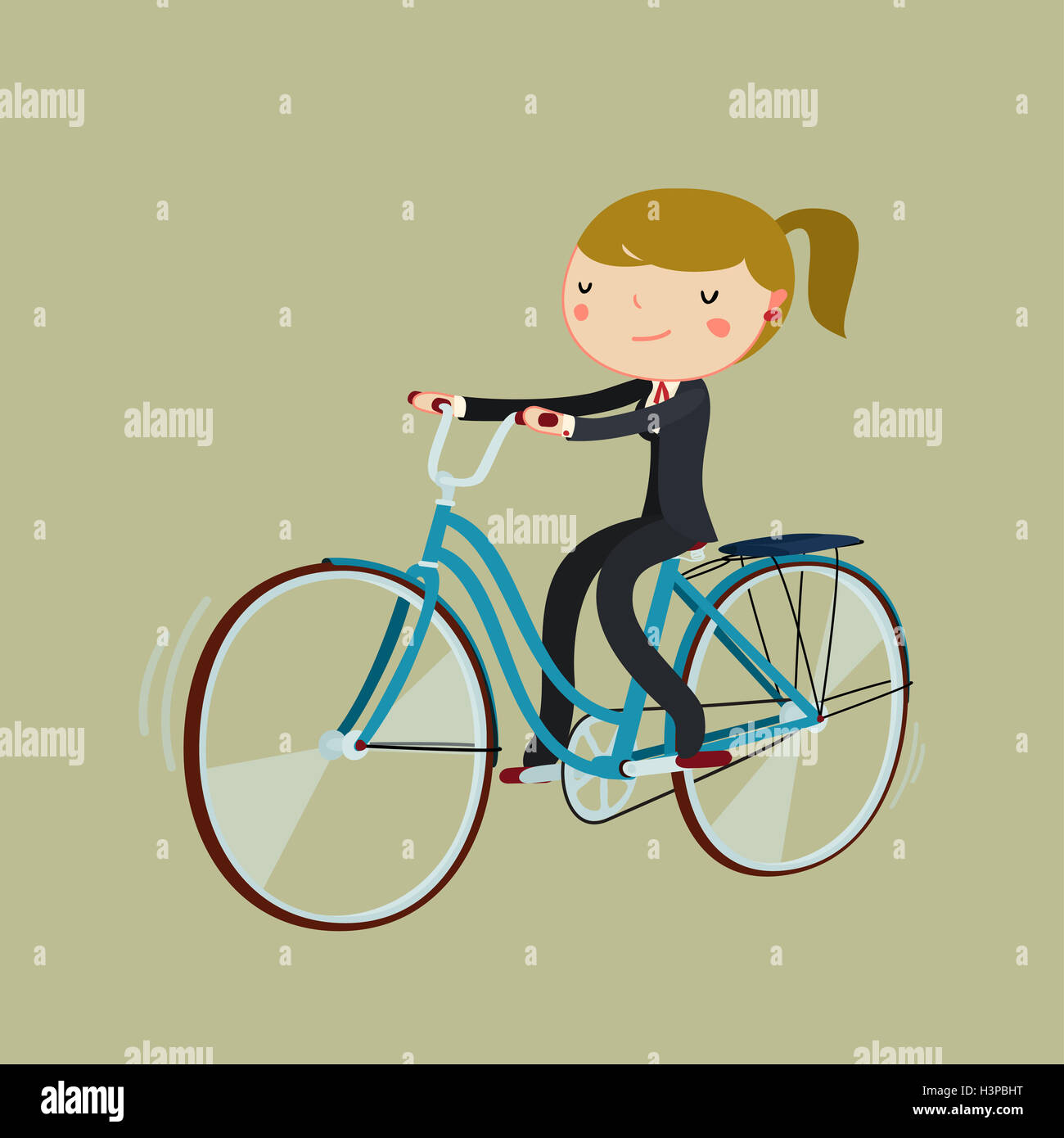 Conjunto de bicicleta. caricatura, jogo, de, bicicleta