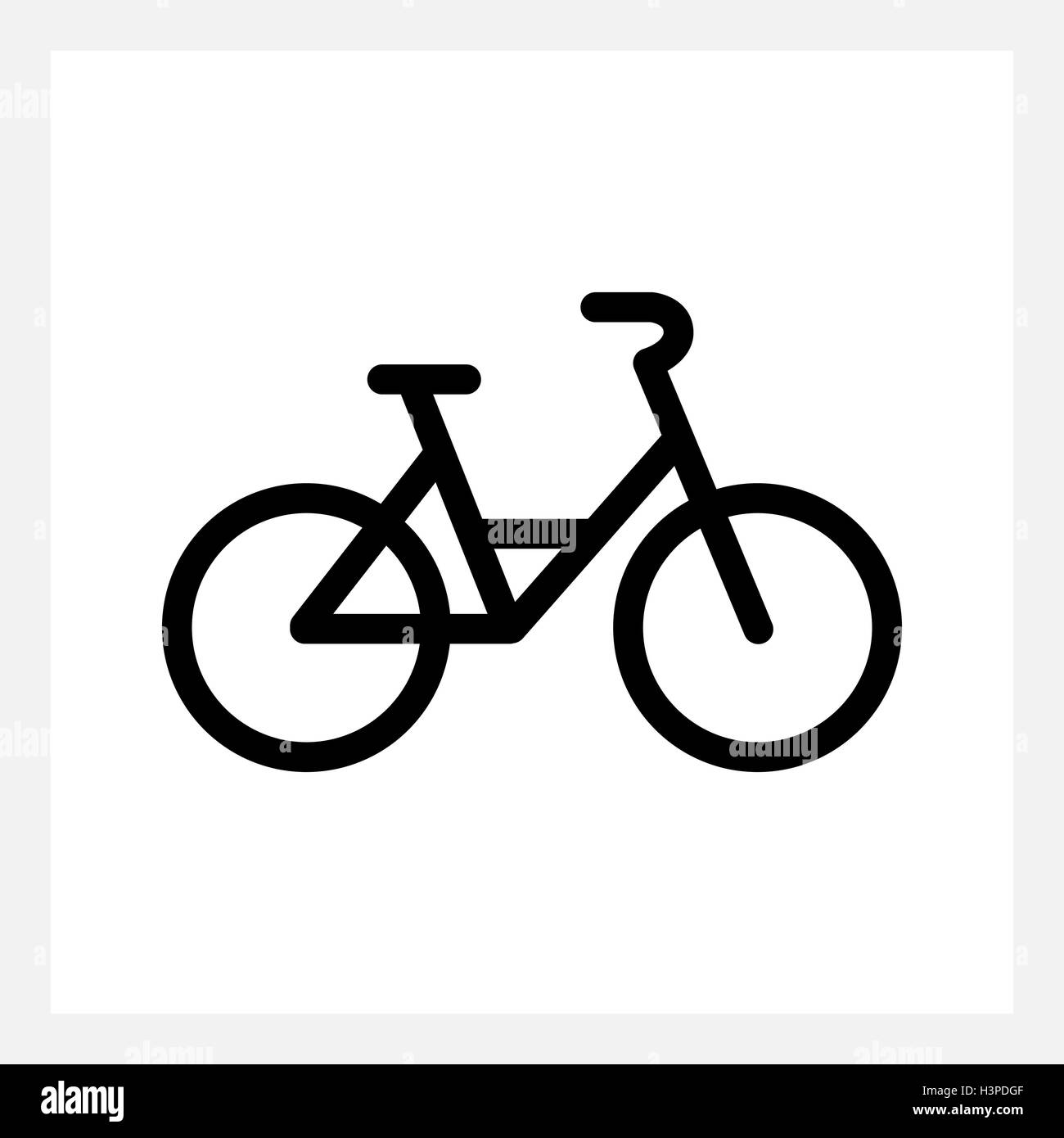 Ciudad Negra Bike icono aislado en blanco Foto de stock