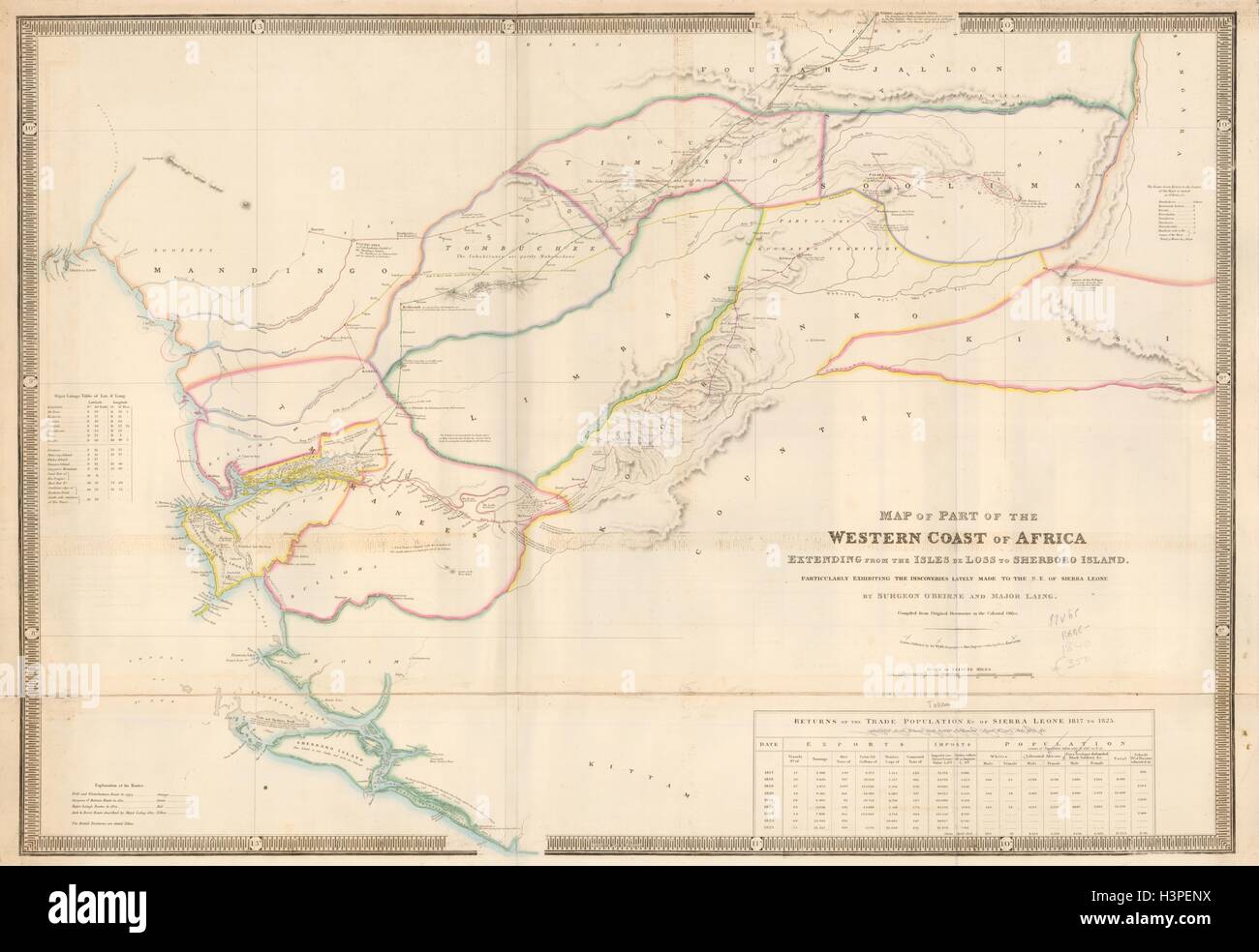 Parte de la costa occidental de África…' de James Wyld. Sierra Leona 1840 viejo mapa Foto de stock