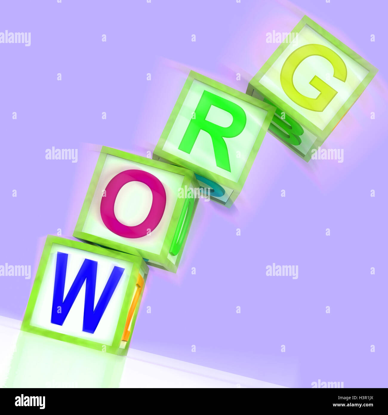 Crecer Word muestra promover la expansión y desarrollo Foto de stock