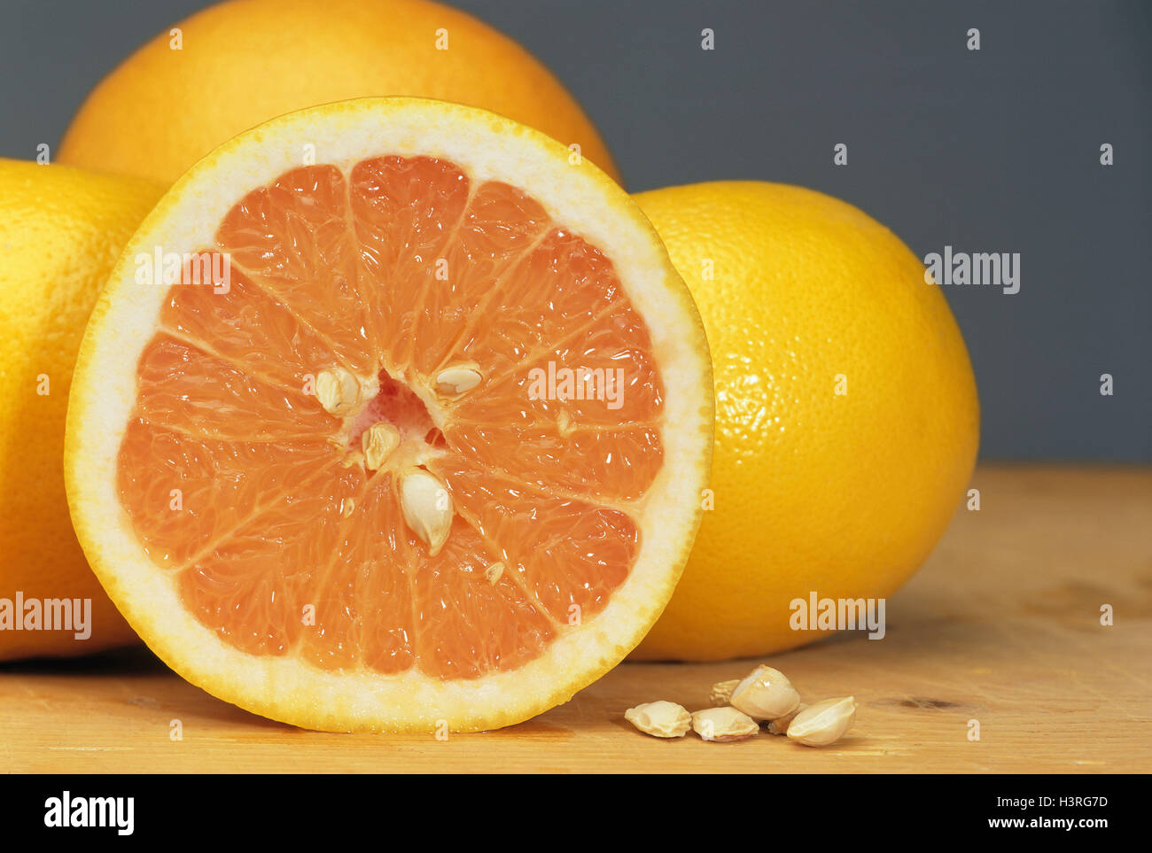 Pomelos, completamente, mitades, frutas, frutas, cítricos, frutas