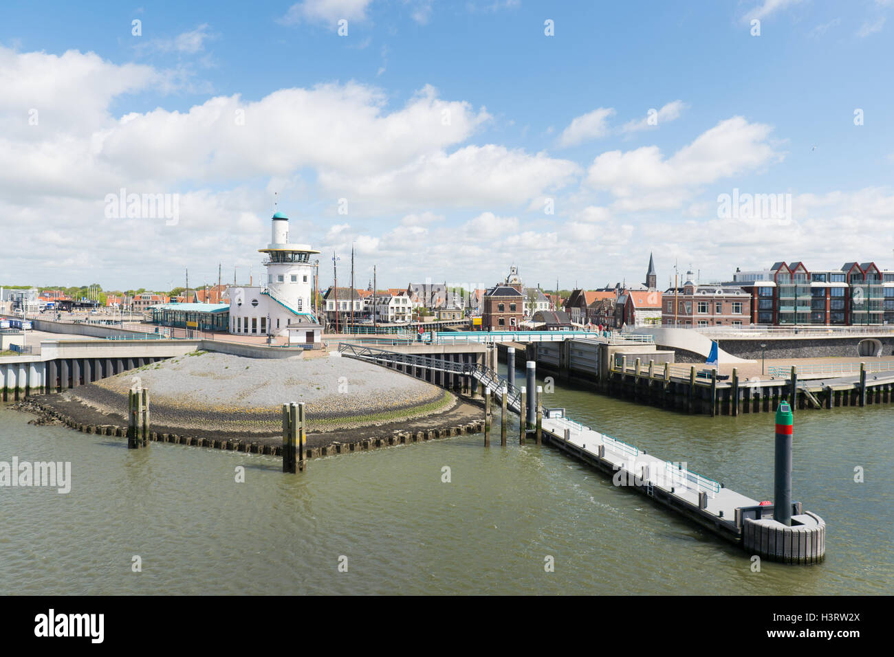 En el puerto de Harlingen holandés Foto de stock