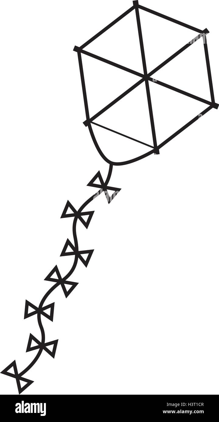 Silueta de forma hexagonal kite flying Imagen Vector de stock Alamy