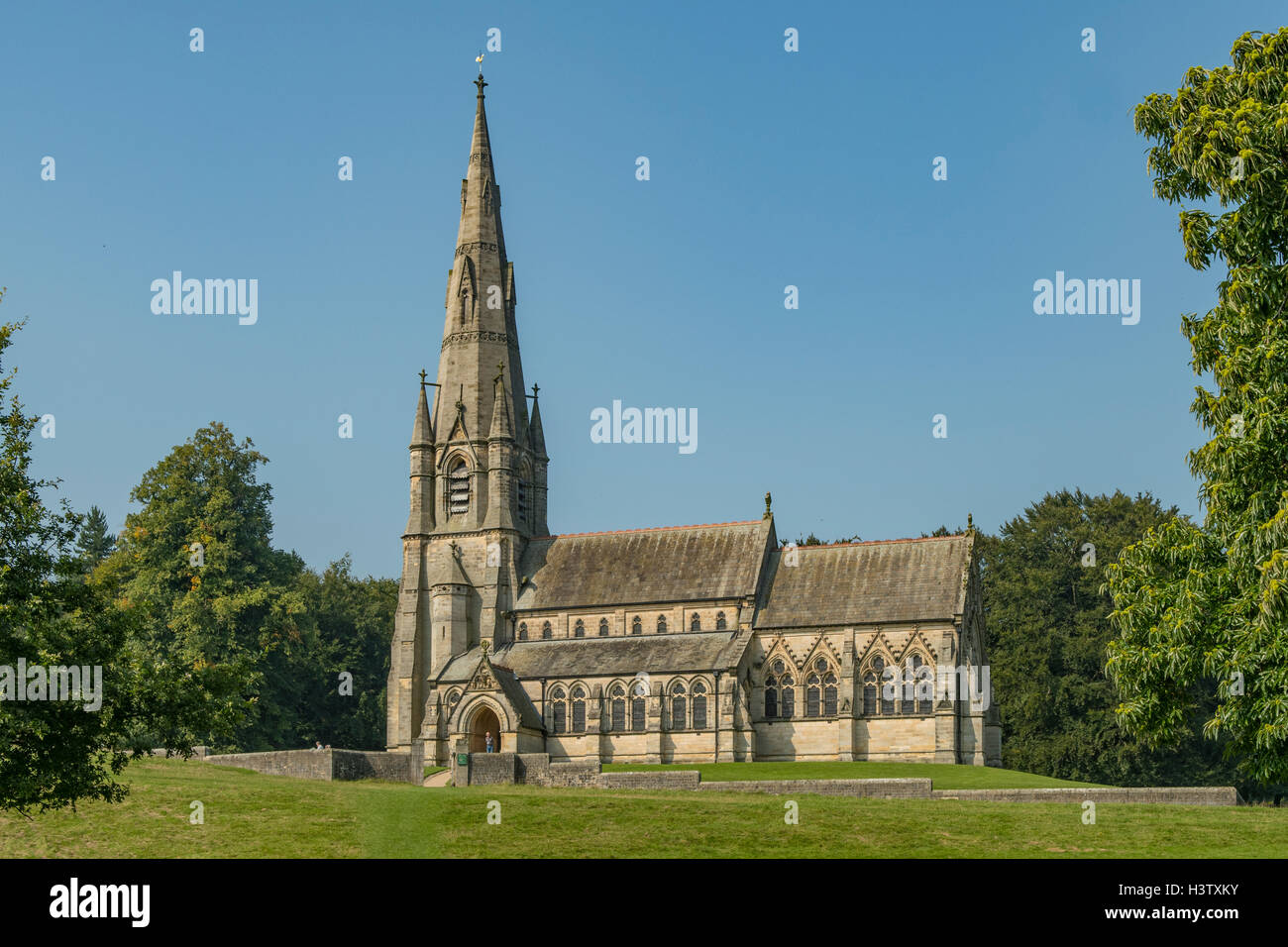 St Mary's Church, Studley Royal, Yorkshire, Inglaterra Foto de stock