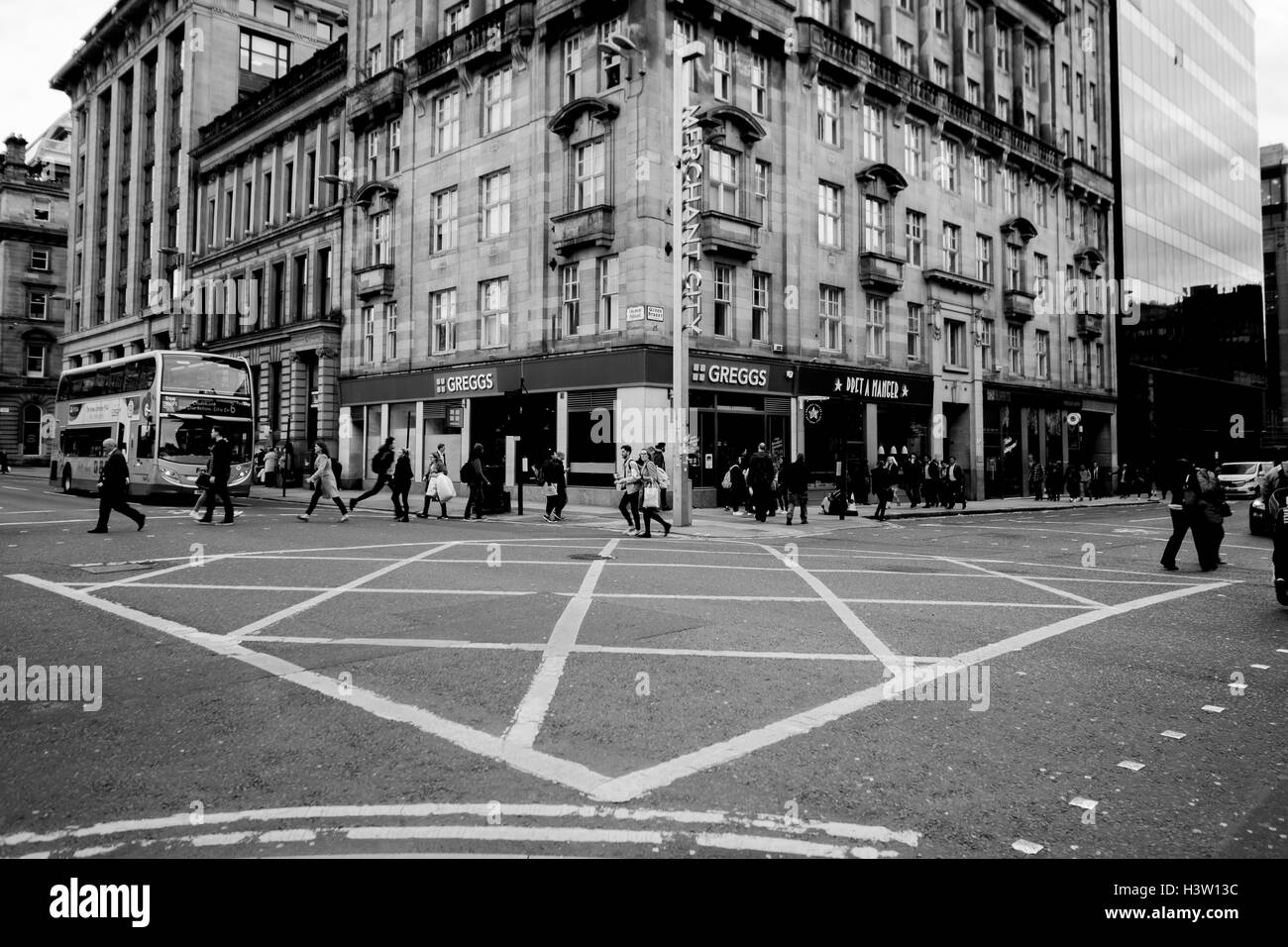 La fotografía de la calle, documentales, rush hour, ciudad, tráfico, Glasgow, Escocia, Foto de stock