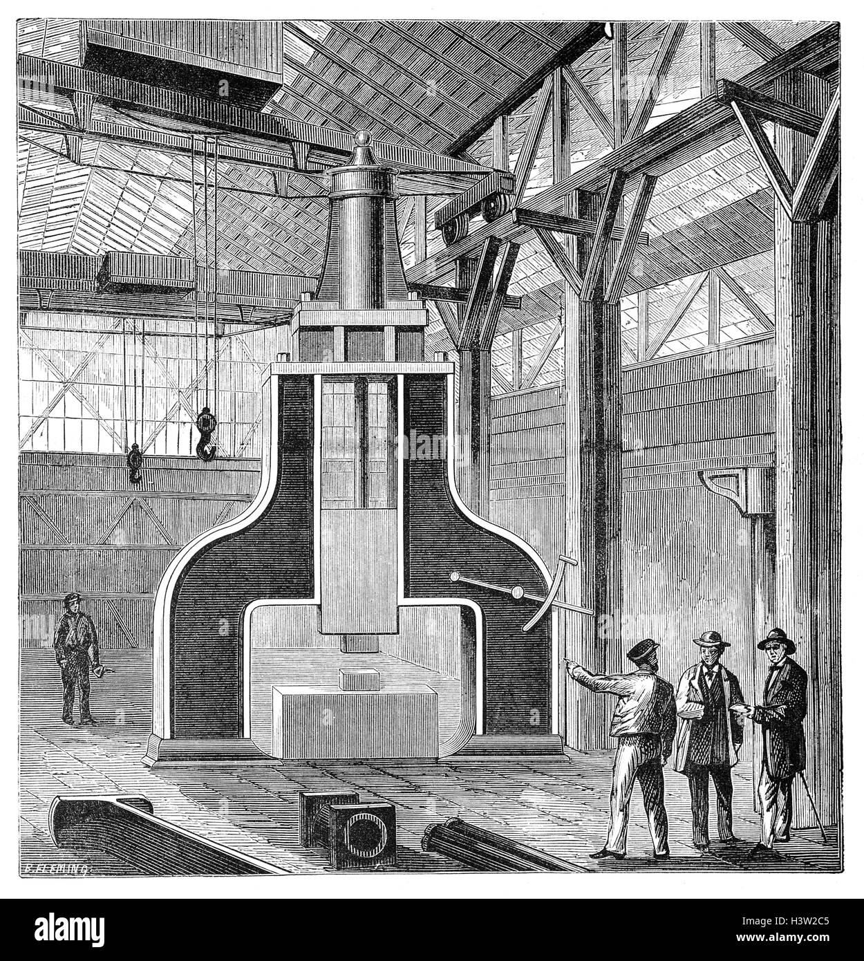 James Nasmyth Hall (1808 - 1890) fue un ingeniero escocés, artista e inventor famoso por su desarrollo del martillo de vapor. Foto de stock