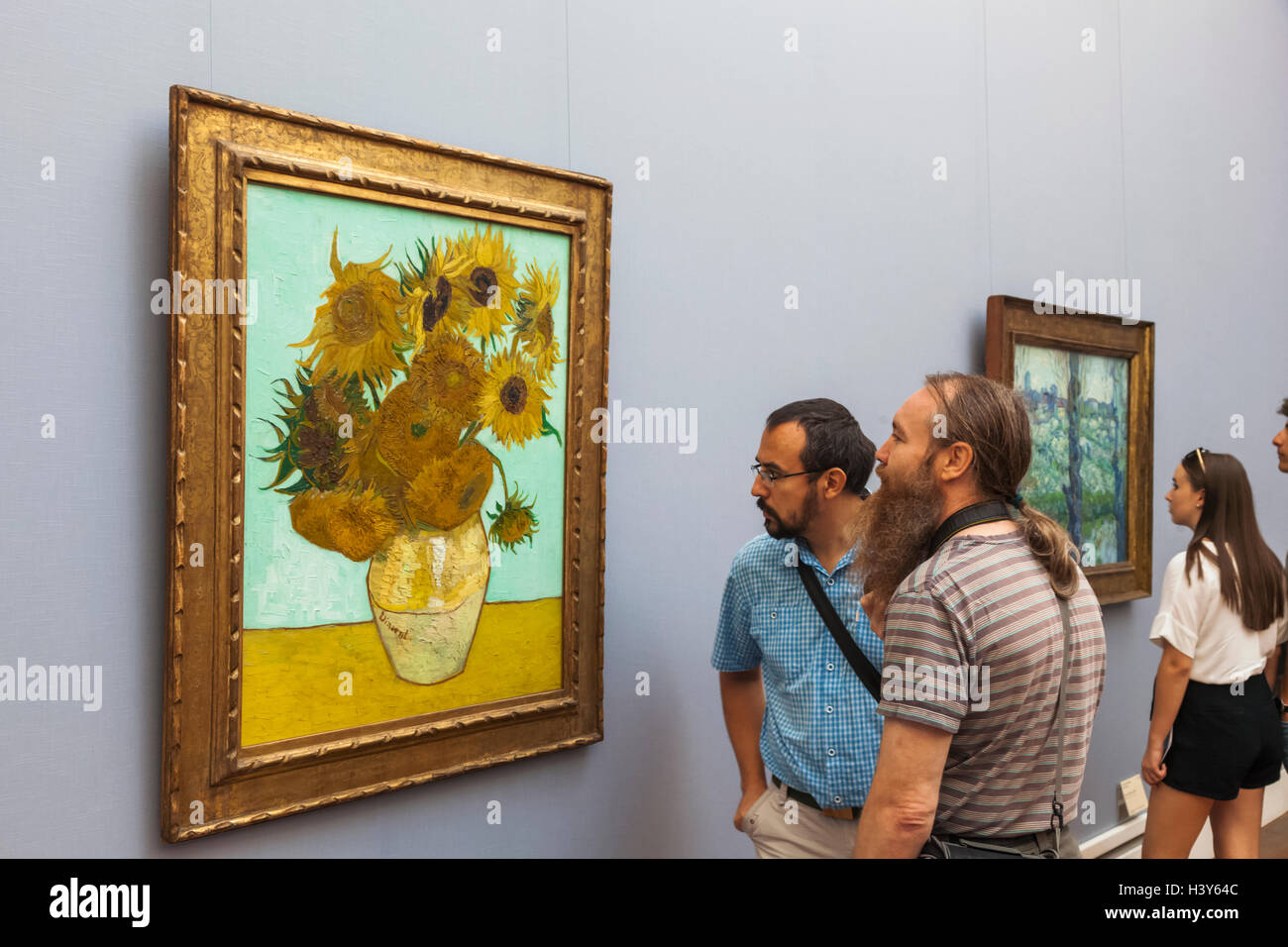 Alemania, Baviera, Munich, la Nueva Pinacoteca Museo (Neue Pinakothek), pintura titulada 'unflowers' (Sonnenblumen) Foto de stock