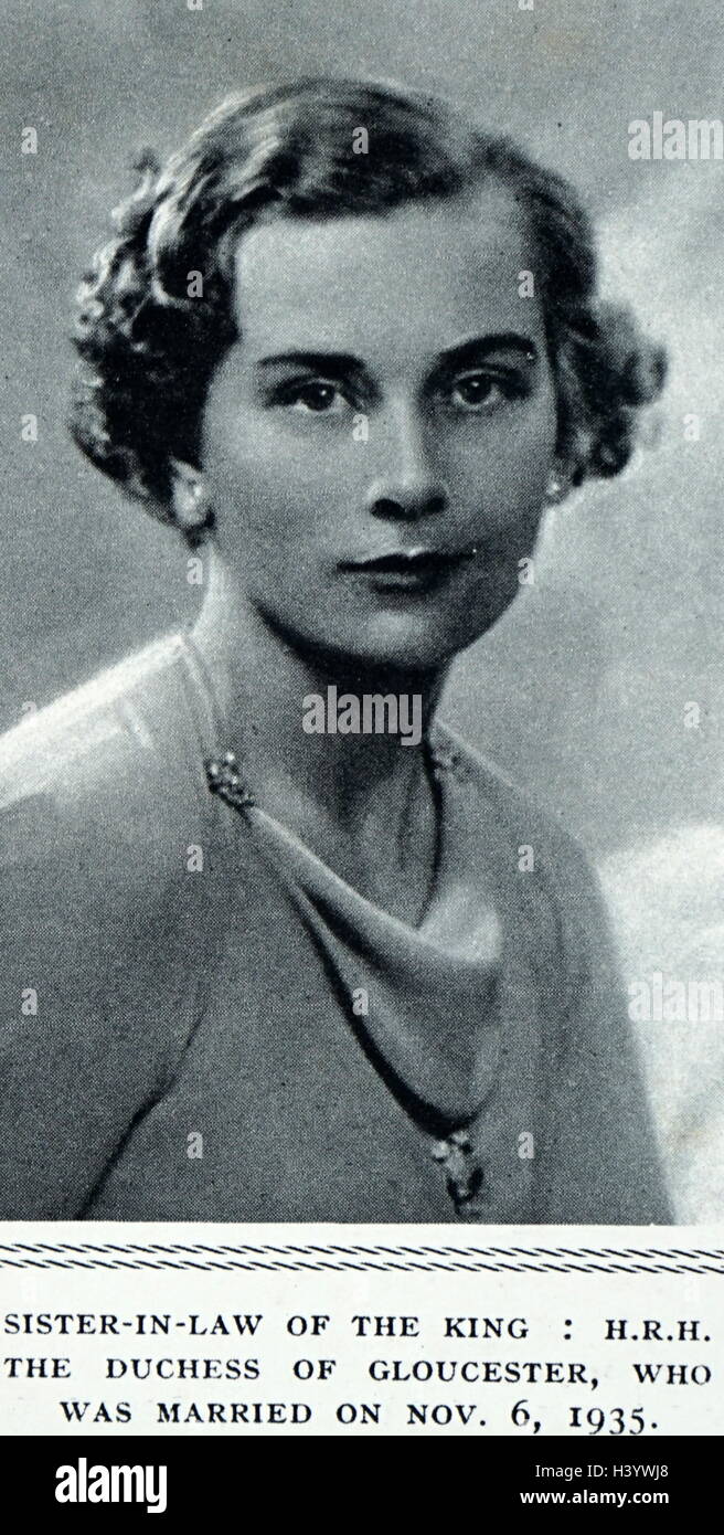 Fotografía de la Princesa Alicia, Duquesa de Gloucester (1901-2004). Fecha Siglo XX Foto de stock