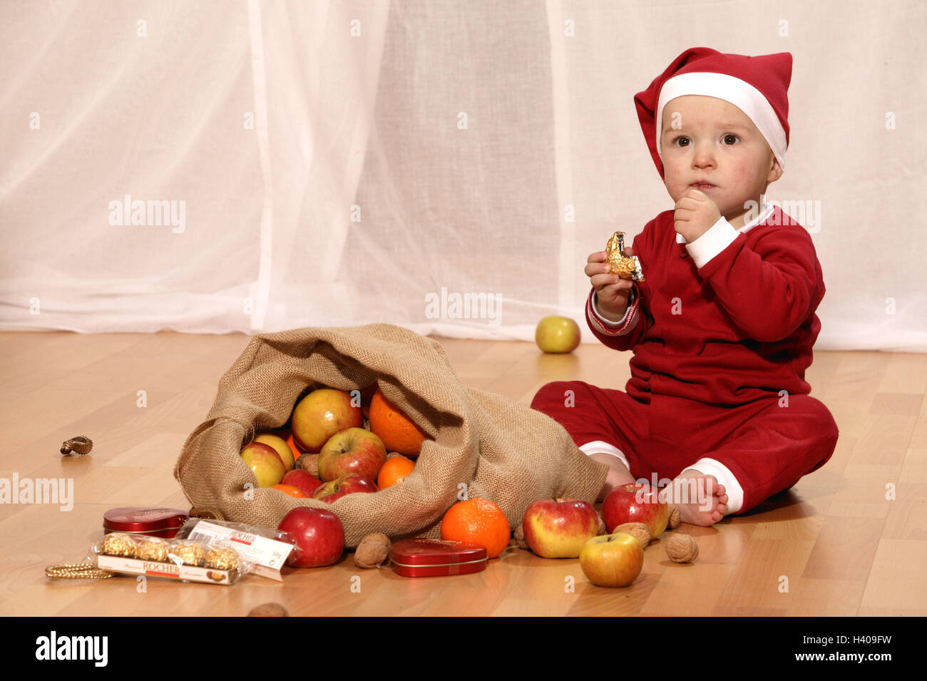 Bebé, gorros de Papá Noel, bolsa de yute, dulces, frutas, hablar, nibble  niño, muchacho, Santa la ropa, pac, sombrerería, Santa, bolsa, bolsa de  Santa Claus, yule tide, Adviento, recompensa, esperanza, alegría, sorpresa,