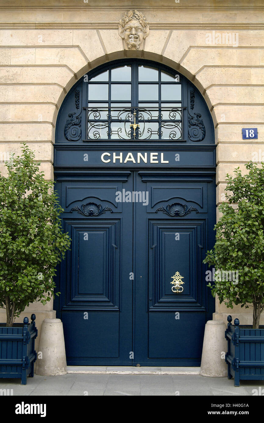 Francia, Paris, Place Vendome, negocios, puerta delantera, carrera 'Chanel'  sólo editorialmente, Europa, Town, la capital, negocios, pasaje, carga,  boutique, noble boutique, nombre comercial, nombre de la compañía, el  logotipo, el logotipo de