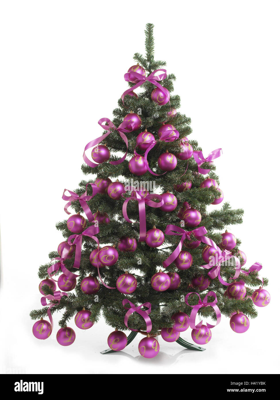Árbol de Navidad, bodegones, Navidad, Navidad, Árbol de Navidad, Árbol de Navidad  decorado sphere, árbol de joyería, cuerdas, loops, decoración, liso, de color  rosa, rosa, árbol de Navidad, para Navidad, ornamentally, yule